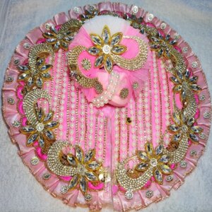 Heavy Pink Diamond Work Poshak For Shri Krishna